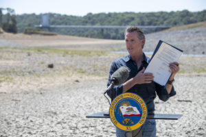 California Governor Gavin Newsom signs an emergency proclamation declaring drought.